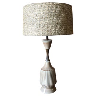 Mid-Century Ceramic Walnut Lamp For Sale