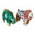 Pair of Sculpted Ceramic/Clay Whimsical Lion & Elephant Candlesticks For Sale