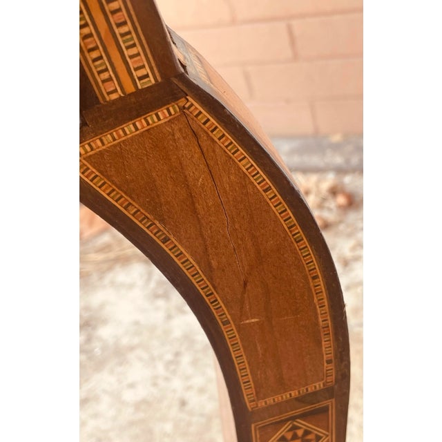 Wood Mid 20th Century Moorish Mother of Pearl Wood Marquetry Inlay Occasional Side Square Tea Table For Sale - Image 7 of 12