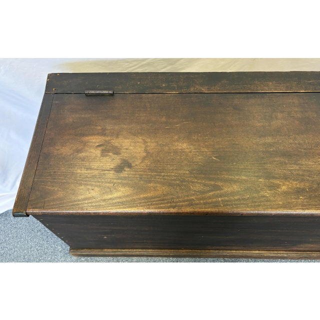 Early 20th Century Handmade Wood Blanket Chest With Hinged Lid For Sale - Image 15 of 18