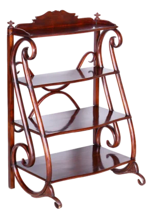 Biedermeier Shelf in Beech & Walnut attributed to Thonet, Austria, Vienna, 1910s
