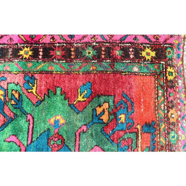 Vintage Large Caucasian Kazak Rug With Green Medallions on Red Field 5'8 X 10'7 For Sale - Image 11 of 15