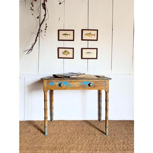 Brown Victorian Faux Bamboo Side Table For Sale - Image 8 of 8