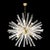 Metal Modernist Hand Blown Translucent Murano Camer Glass & Brushed Brass Sputnik Chandelier For Sale - Image 7 of 13