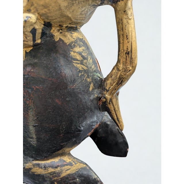 1950s Artisan Crafted Egyptian Revival Two-Headed Ram Sculpture For Sale - Image 13 of 15