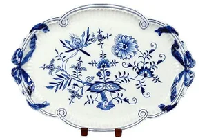 Antique Meissen Floral Oval Tray