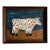 Primitive Abstract Painting of a Cow in Vintage Wood Frame For Sale