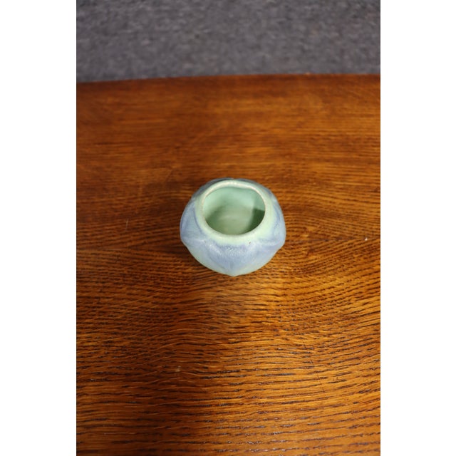 Van Briggle Floral Vase, Blue Green Matte Glaze, Arts & Crafts For Sale - Image 4 of 8
