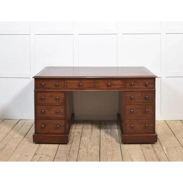 Mahogany Twin Pedestal Desk For Sale - Image 14 of 14