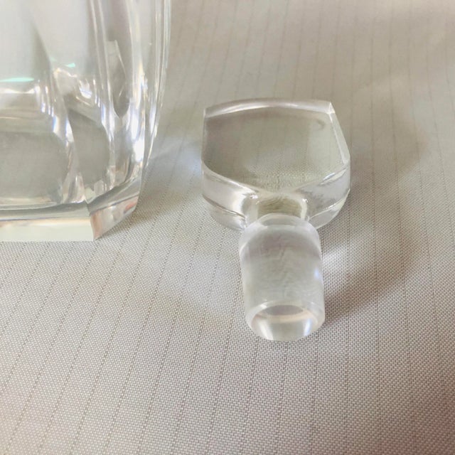 Midcentury French Clear Crystal Decanter For Sale - Image 4 of 6