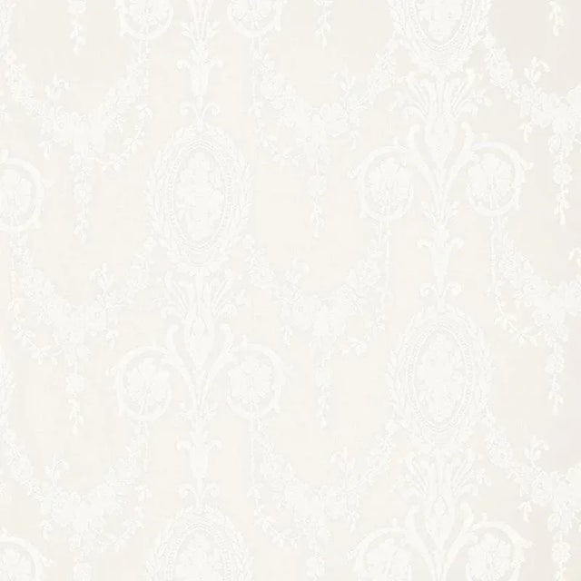 Sample - Schumacher Jacquard Sheer Fabric in Ivory For Sale