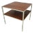 George Nelson Styled Mid Century Walnut Steel Side Table by Janet Rosenblum For Sale