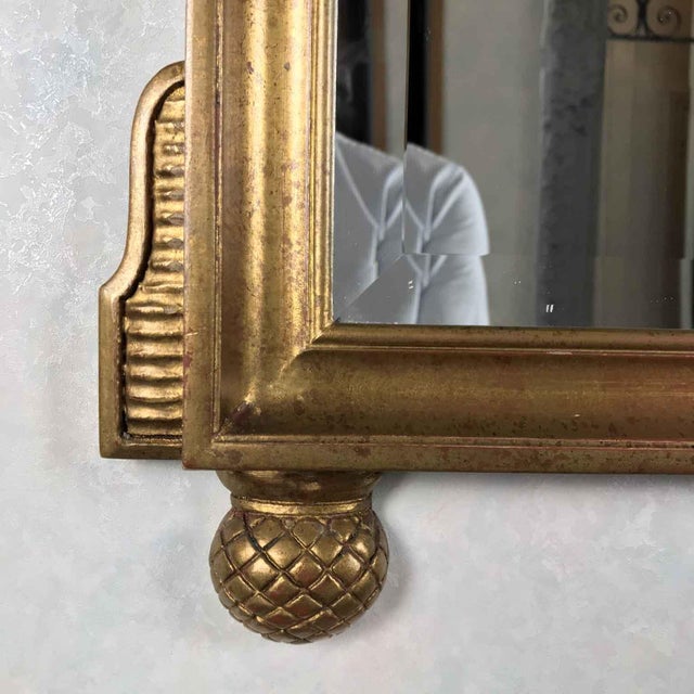 Empire Carved Gilded Mirror, 1980s For Sale - Image 3 of 11