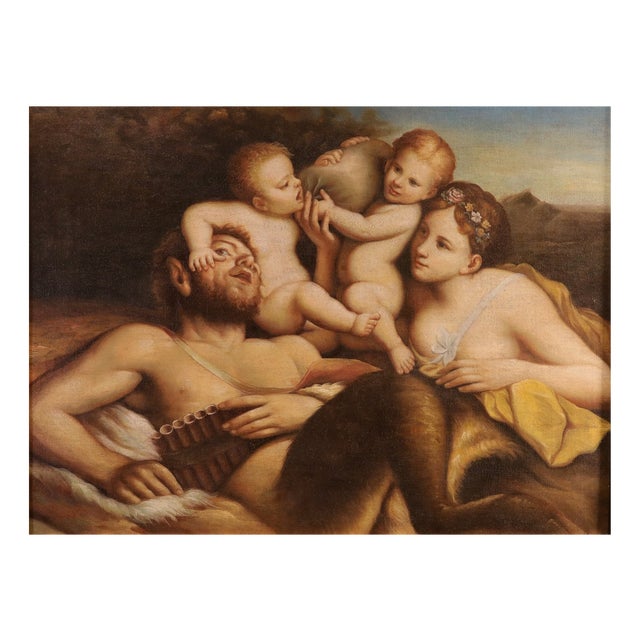 Follower of Pietro Liberi, Faun Nymph Putti Free, 1700, Oil on Canvas For Sale