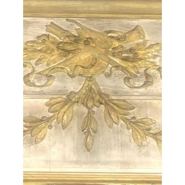 1930s Distressed Neoclassical Trumeau Mirrors, Cream & Gold, 1930s, Pair For Sale - Image 5 of 12