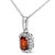 Contemporary 10K White Gold 5x3mm Red Garnet and Diamond Accent Halo Octagonal Shape 18" Pendant Necklace (I-J Color, I1-I2 Clarity) For Sale - Image 3 of 5