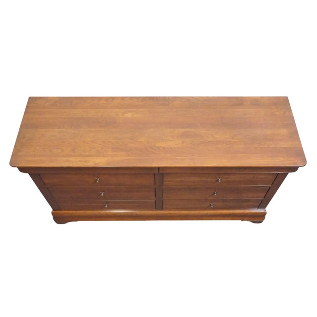 Durham Furniture Chambord Collection Solid Cherry Contemporary Traditional Style 69" Double Dresser For Sale - Image 9 of 13