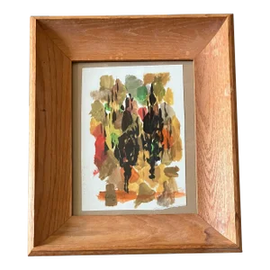 1950’s Original Abstract Expressionist Landscape Painting “The Pines of Rome”
