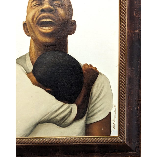 Textile Buford Evans “God Save the Children” Early Figurative Portrait of an Anguished Black Man, 1972 For Sale - Image 7 of 11