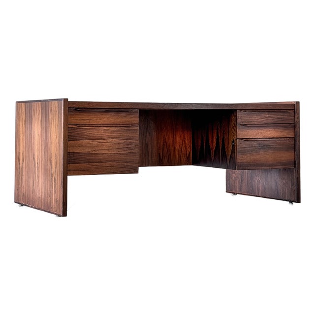 Mid 19th Century Brazilian Rosewood Danish Modern Executive Desk For Sale
