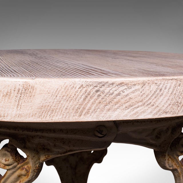 Vintage Britannia Table, English, Pine, Cast Iron, Mid Century Victorian Revival For Sale - Image 9 of 12