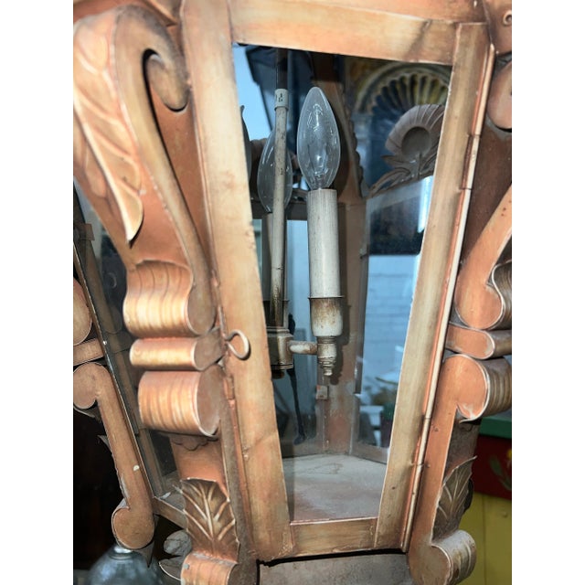 1940s Large Spanish Lantern Pendant Light For Sale In Los Angeles - Image 6 of 12
