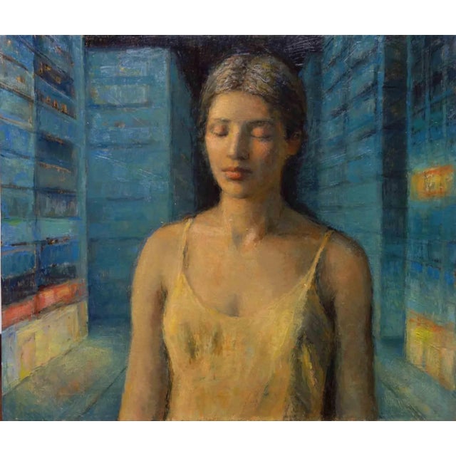 Aurelio Bulzatti, Donna Piazza, Original Oil on Canvas, 2017 For Sale - Image 4 of 4