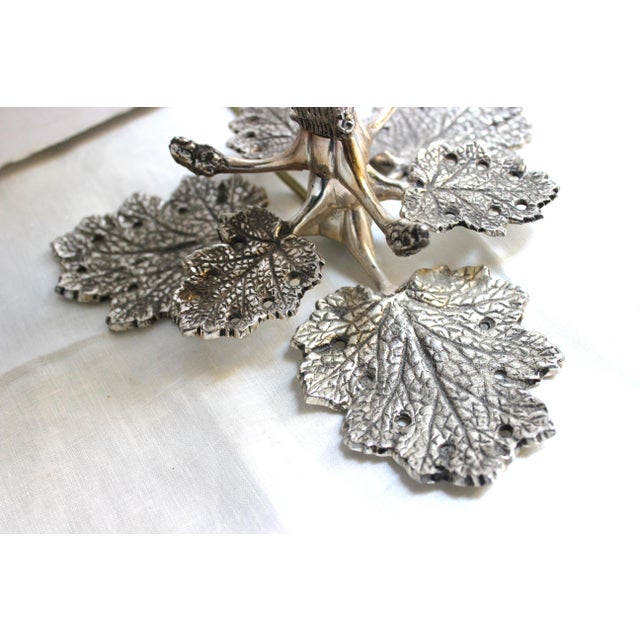 Late 19th Century Frederick Cooper Table Lamp Silver Black Shade Vintage Leaf Motif For Sale - Image 5 of 15