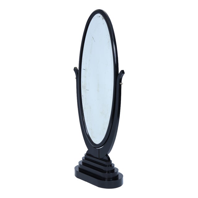 Art Deco French Cheval Mirror with Ebonised Frame, 1925 For Sale