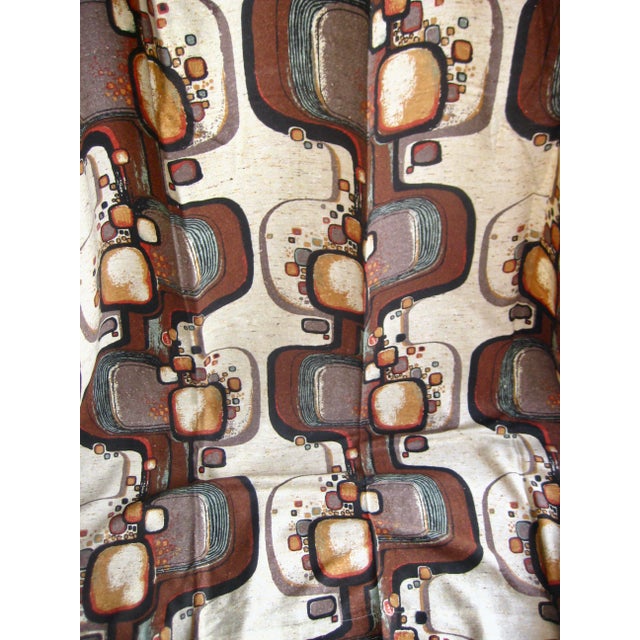 Mid-Century Modern Pair of French Mid-Century Modern 1970 Pair of Curtains -Drapes For Sale - Image 3 of 13