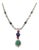 Bochic "Capri" Vintage Sapphire, Ruby & Emerald Necklace - 18K Gold & Silver For Sale