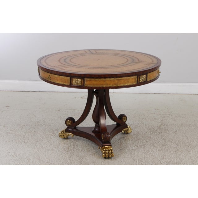 Age: Approx: 20 Years Old Details: Brass Ormolu Mounts High Quality Construction Quality Tooled Leather Top And Drawer...