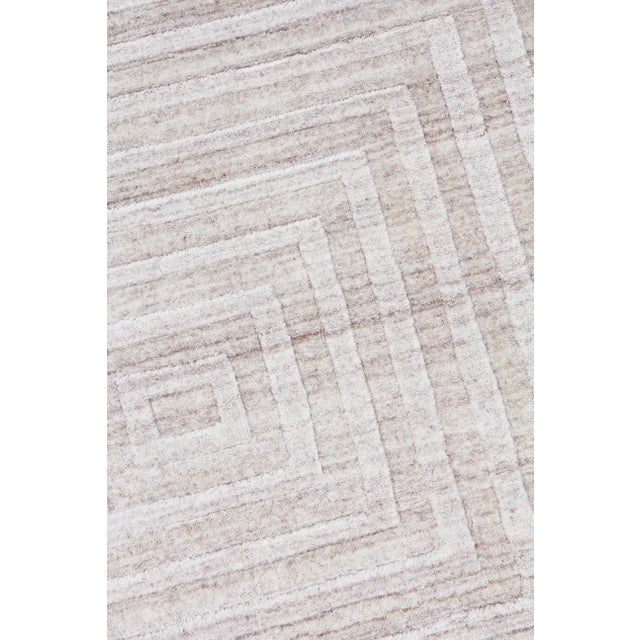 Contemporary Exquisite Rugs Chesterfield Hand Loom Bamboo Silk Light Beige - 10'x14' For Sale - Image 3 of 9