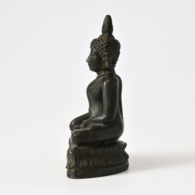 Antique French Spelter Buddha Figurine, 1920s For Sale - Image 3 of 11