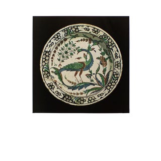 Rare "Polychrome Faience Dish From Iznik, 16th C.", Original Swiss Photogravure, C.1940s For Sale