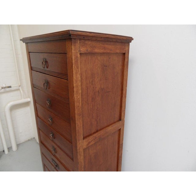 Antique Dutch Oak Filing Cabinet with Drawers, 1890s For Sale - Image 4 of 11
