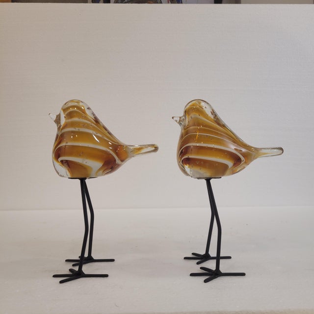 2000 - 2009 Little Birds in Blown Glass from Chehoma, France, 2000s, Set of 2 For Sale - Image 5 of 16
