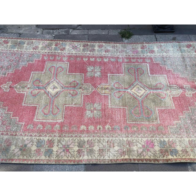 Handmade Tribal Vintage Floral Rug For Sale - Image 9 of 11