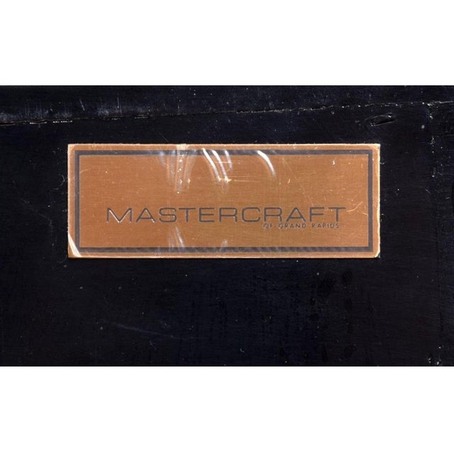 Breathtaking Black Lacquered and Brass Credenza or Sideboard by Mastercraft For Sale In Dallas - Image 6 of 7