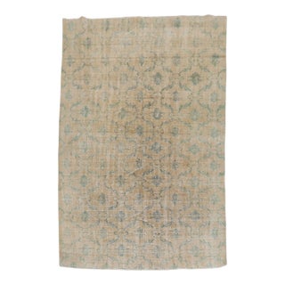 Distressed Vintage Zabihi Collection Turkish Intermediate Size Rug For Sale