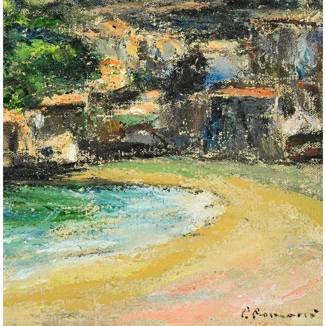 Oil on canvas realized by Pino Romanò (1934) in 1990s. Hand signed. Titled on rear. Very good condition. This piece is...