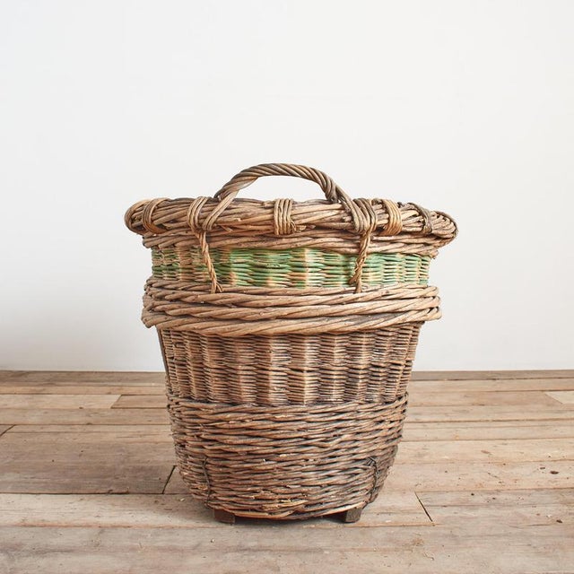 Antique French Champagne Grape Harvest Log Basket, 1920s For Sale - Image 6 of 8