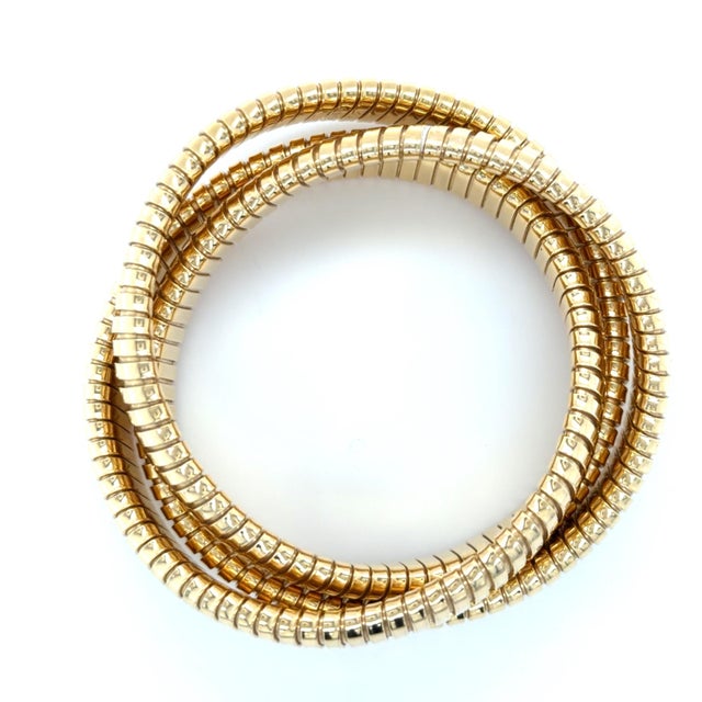 Modern Late 20th Century Sidney Garber, 18k Yellow Gold Rolling Bangle Bracelet For Sale - Image 3 of 4