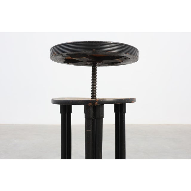 Art Deco Black and Purple Adjustable Velvet Piano Stool, Belgium, 1910 For Sale - Image 6 of 11