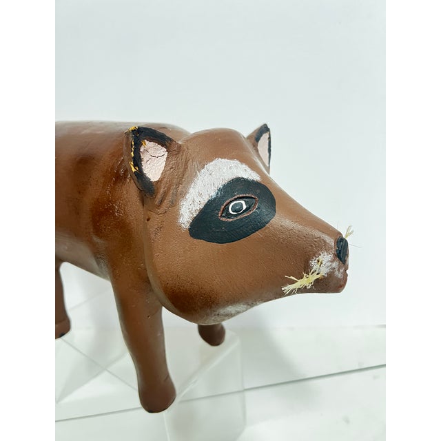Late 20th Century David Alvarez Contempoary Folk Art Raccoon Sculpture For Sale - Image 5 of 10