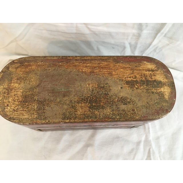French Antique Wooden Red and Gold Game Box For Sale - Image 3 of 8