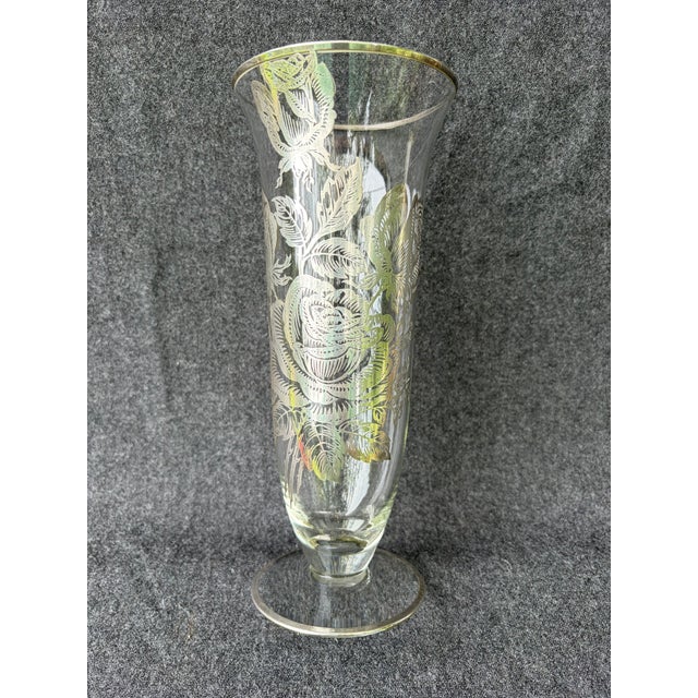 Vintage Sterling Silver Floral Overlay Vase For Sale In New York - Image 6 of 12