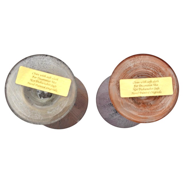 Set of 6 Jeing Hand Blown Pastel Art Glass Martini Glasses, Mixed Sizes For Sale - Image 17 of 18