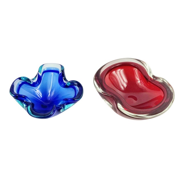 Mid-Century Sommerso Murano Glass Catchalls by Flavio Poli for Seguso, Italy, 1960s, Set of 2 For Sale - Image 10 of 10