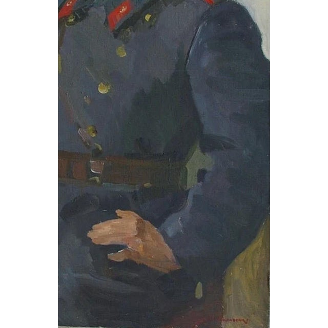 Antique Oil Painting Portrait: Soviet-Era Ukrainian Art, 1970s 130-85 For Sale - Image 4 of 6